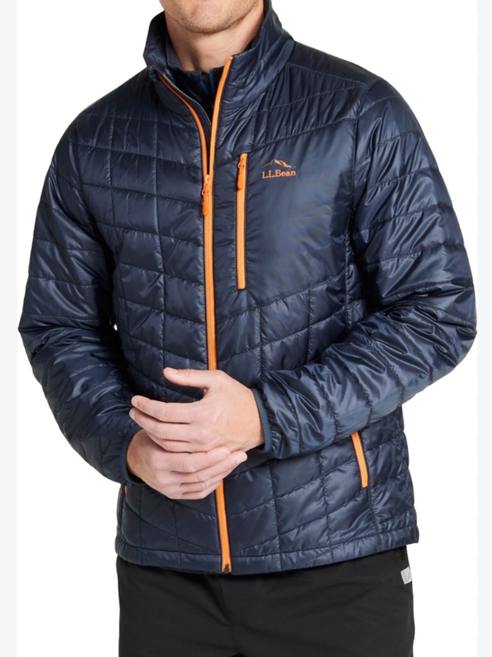L.L. Bean PrimaLoft Packaway Insulated Puffer Jacket Gray Orange Size XXL
